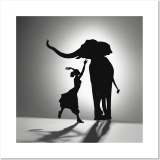 Elephant Shadow Silhouette Anime Style Collection No. 126 Posters and Art
